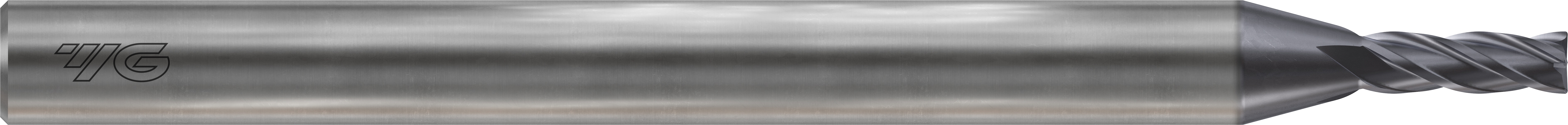 Picture of YG-1 SEME0102002 Dia 2mm SH 0.2362 LOC 0.2362 OAL1.9685 End Mill Standard Flute Standard Helix Carbide TiAlN Single End Corner Radius0.0079 0.20mm 4G Mill